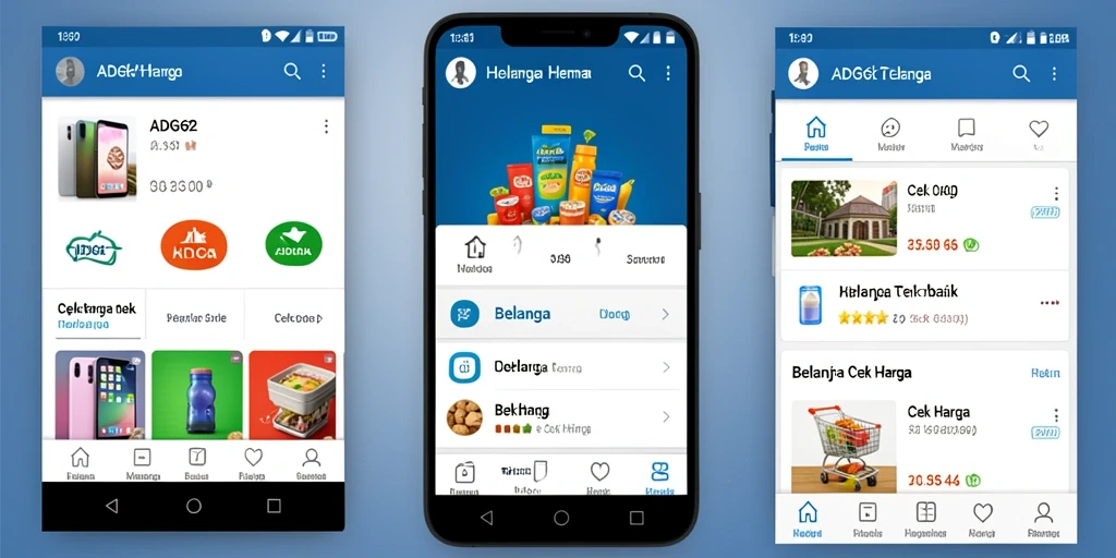 Antarmuka aplikasi ADG62 menampilkan perbandingan harga yang informatif.