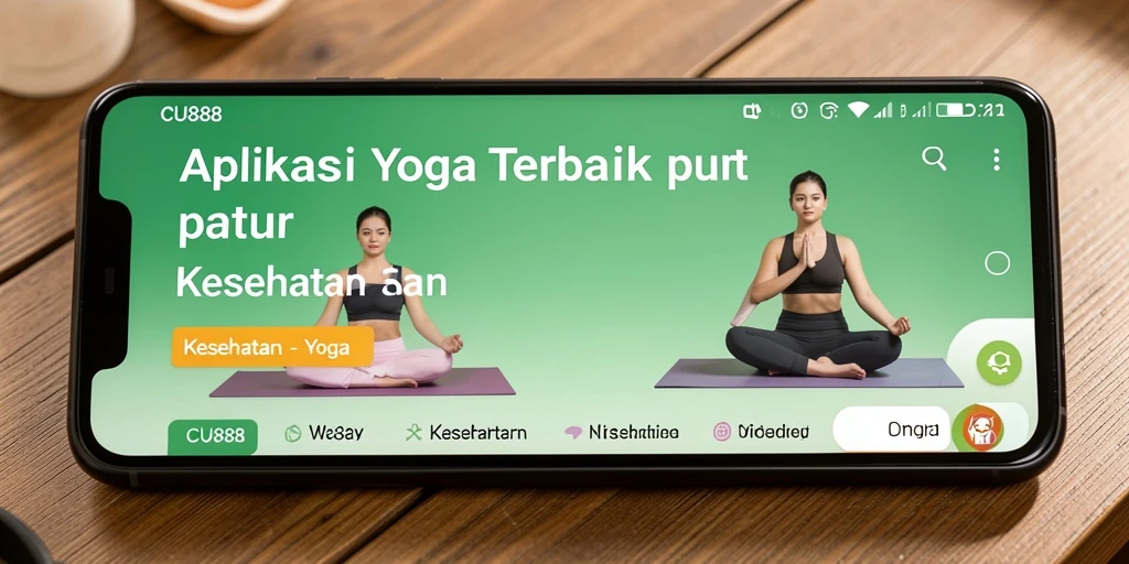 Tampilan antarmuka aplikasi CU888 yang menampilkan berbagai latihan Yoga.