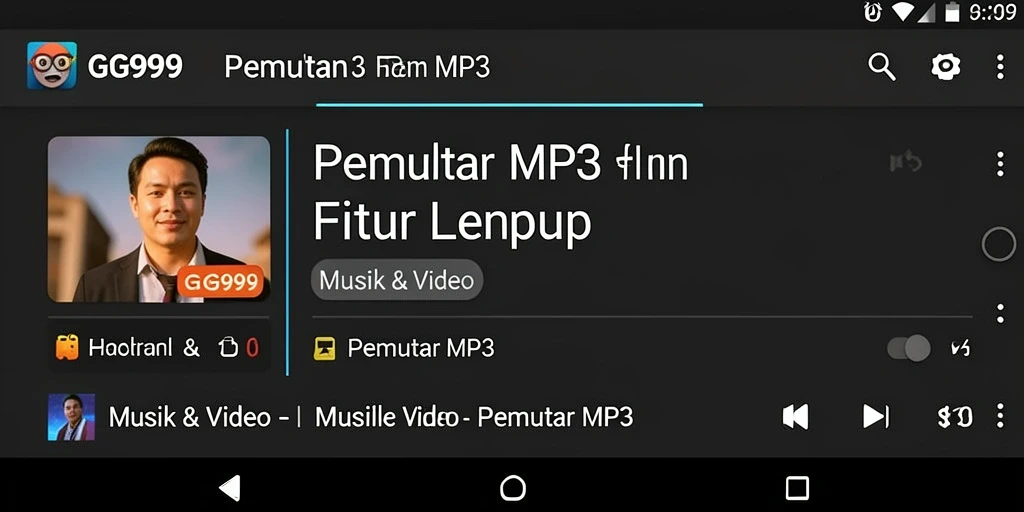 Antarmuka intuitif GG999 untuk Pemutar MP3.