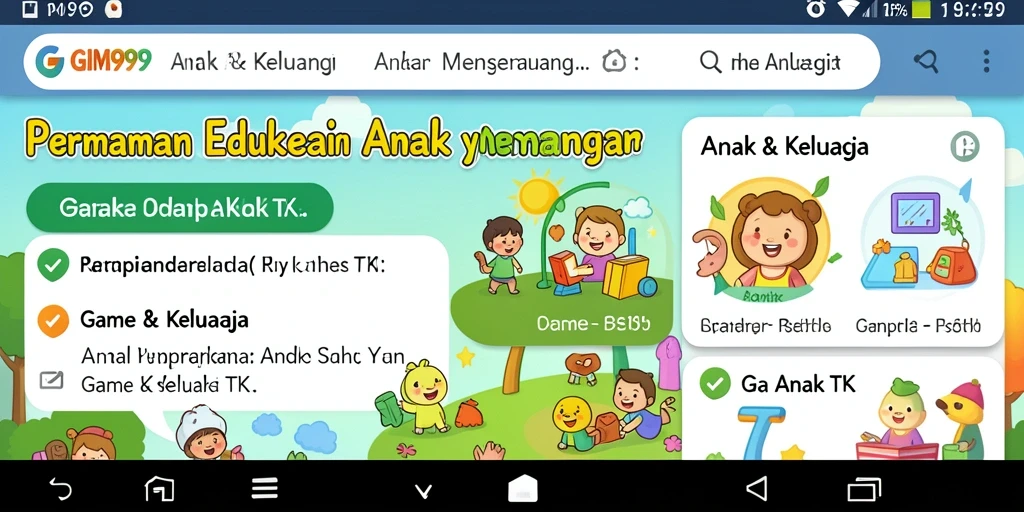Tampilan antarmuka GIM999 yang menarik untuk anak-anak.