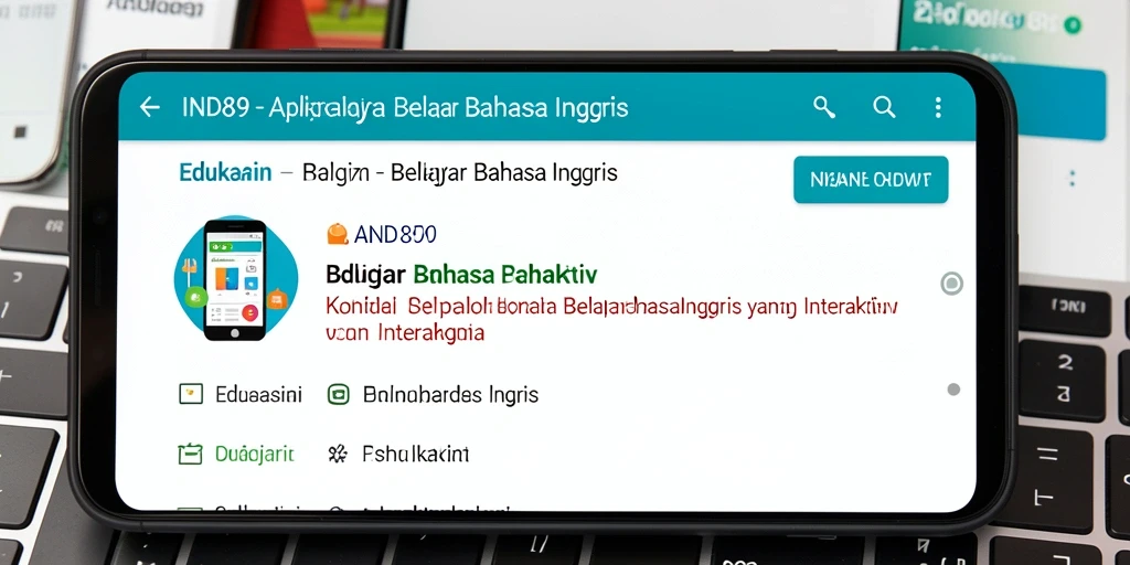 Antarmuka pengguna aplikasi Belajar Bahasa Inggris yang menarik dan interaktif.