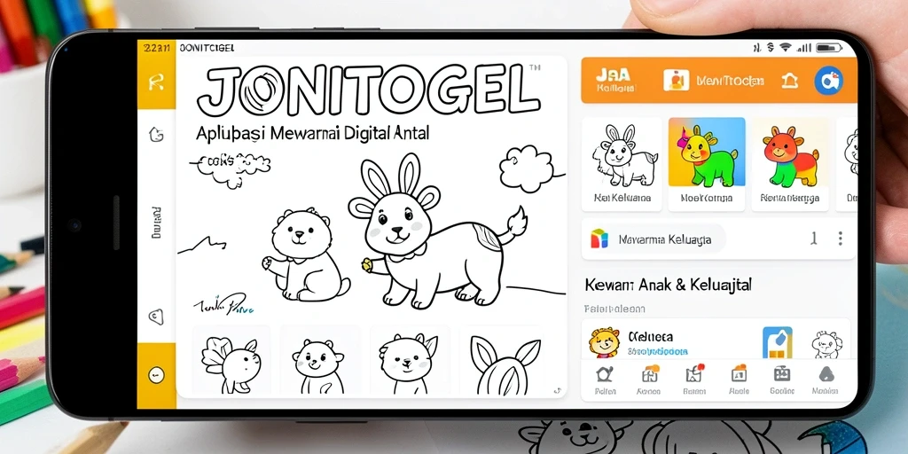 Tampilan user-friendly aplikasi JONITOGEL untuk mewarnai digital.