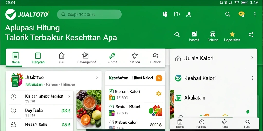 Tampilan antarmuka aplikasi JUALTOTO untuk Hitung Kalori yang mudah digunakan.