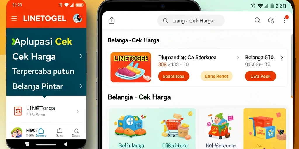 Antarmuka aplikasi LINETOGEL untuk cek harga produk.