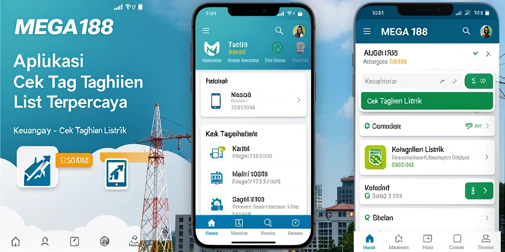 Antarmuka MEGA188 untuk cek tagihan listrik yang user-friendly.
