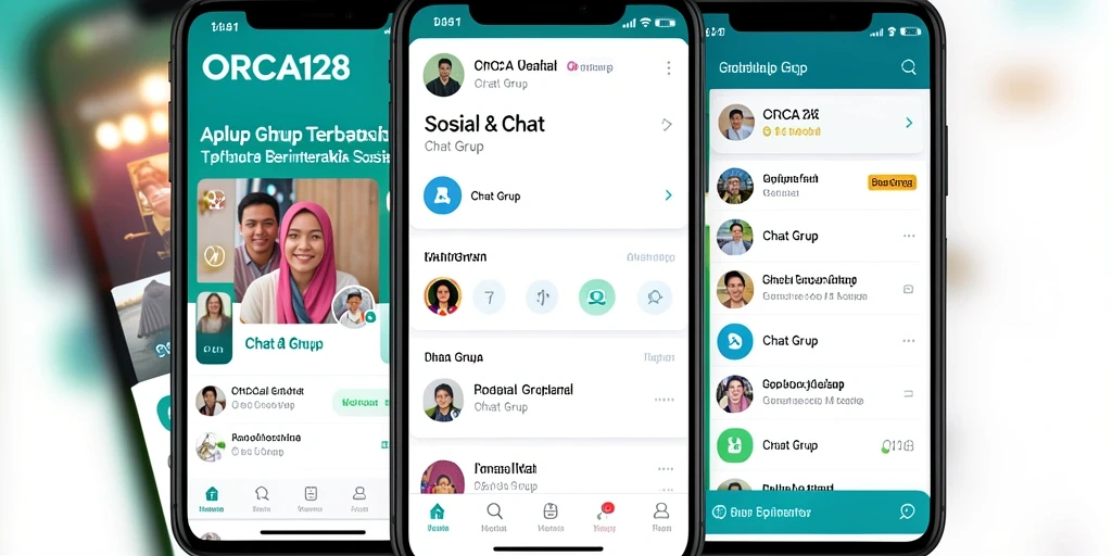 Tampilan antarmuka Chat Grup yang menarik dari ORCA128.