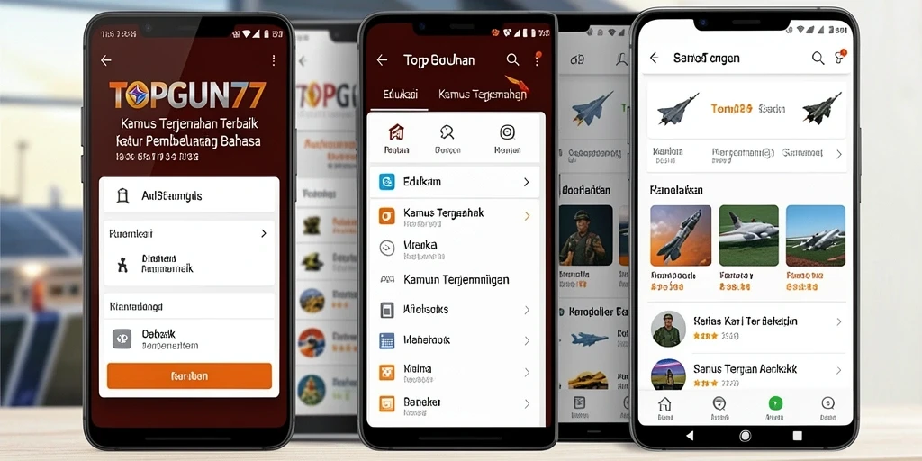 Antarmuka pengguna aplikasi TOPGUN77 yang memukau dan fungsional.