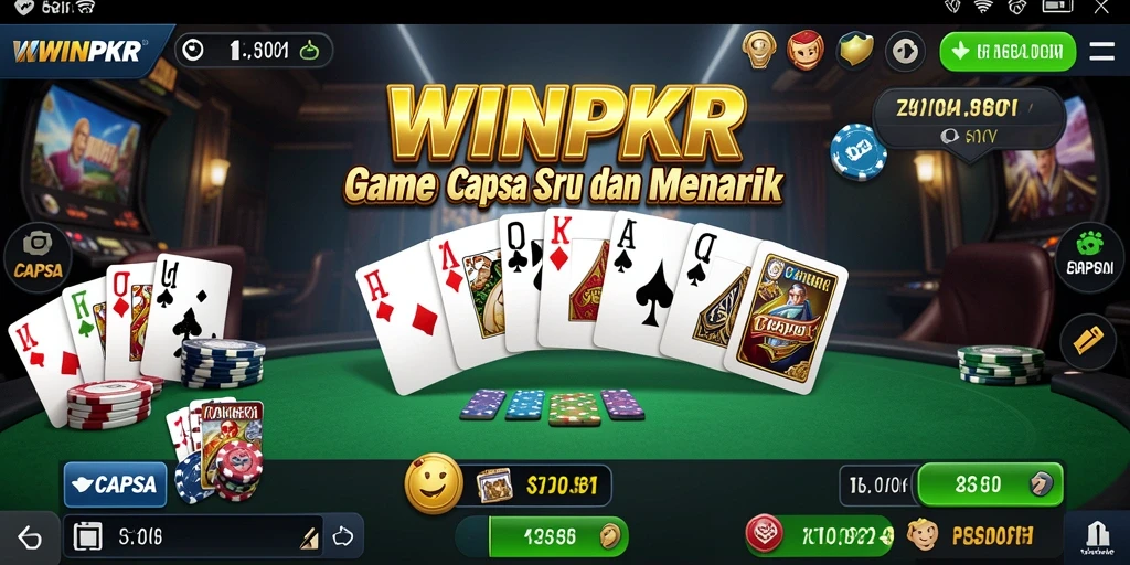 Antarmuka pengguna yang menarik dalam permainan Capsa WINPKR.