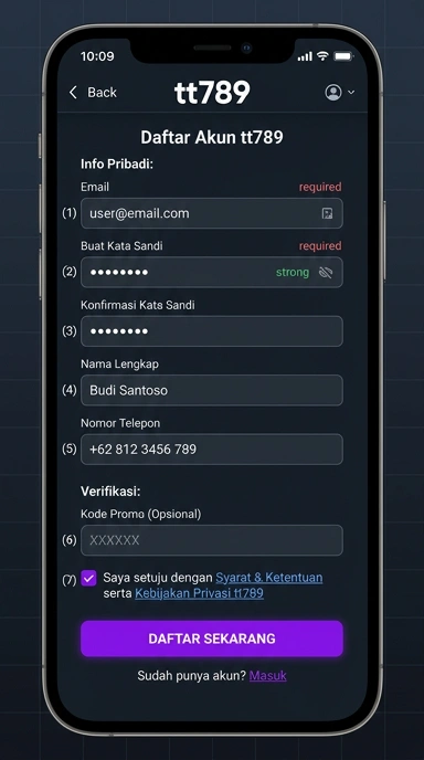 Panduan Daftar Akun Baru tt789 untuk Pengguna Android