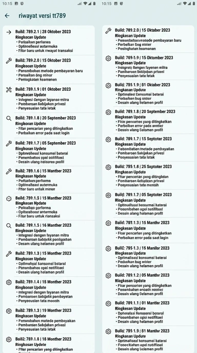 Riwayat Versi tt789 untuk Pengguna Android